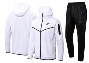 2022 NIKE Hoodie White Soccer Football Training Kit (Jacket + Pants) Man