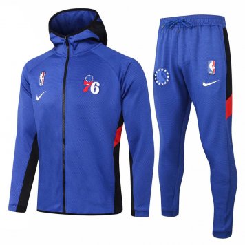 2020/21 Philadelphia 76ers Hoodie Blue Mens Soccer Training Suit(Jacket + Pants) [46912645]