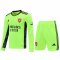 2020/21 Arsenal Goalkeeper Green Long Sleeve Mens Soccer Jersey Replica + Shorts Set