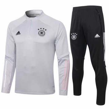 2020/21 Germany Light Grey Half Zip Mens Soccer Training Suit(Jacket + Pants) [47012654]