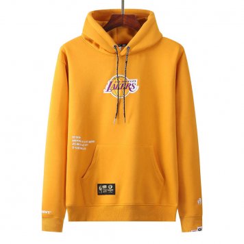 2021/22 Los Angels Lakers x Aape Pullover Yellow Hoodie SweatJersey Mens [2020127931]