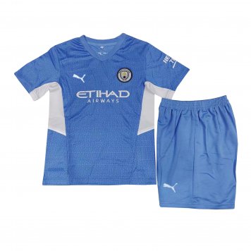 Manchester City 2021/22 Home Soccer Kit (Jersey + Shorts) Kids [20210705071]