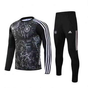 2019/20 Germany Black Mens Soccer Training Suit(Sweater + Pants) [47012424]