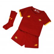 21-22 AS Roma Home Youth Soccer Football Kit (Shirt+Short+Socks)