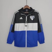 22-23 Sao Paulo FC Black&White&Blue All Weather Windrunner Soccer Football Jacket Top Man