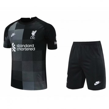 Liverpool Goalkeeper Black Soccer Jerseys + Short Mens 2021/22 [20210815031]