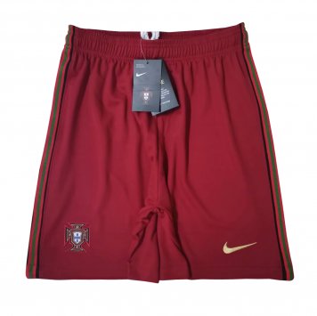 Portugal 2021 Home Red Soccer Shorts Mens