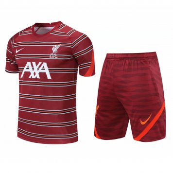 2021/22 Liverpool Burgundy Mens Short Soccer Training Jersey + Short [20210614091]