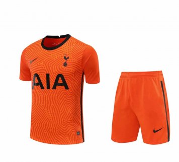 2020/21 Tottenham Hotspur Goalkeeper Orange Mens Soccer Jersey Replica + Shorts Set [2020127409]