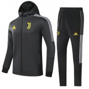21-22 Juventus Hoodie Black Soccer Football Training Kit (Jacket + Pants) Man