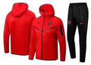 22-23 PSG Hoodie Red Soccer Football Training Kit (Jacket + Pants) Man