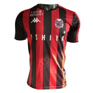 2020/21 Hokkaido Consadole Sapporo Home Black & Red Stripes Mens Soccer Jersey Replica (Match) [48212665]