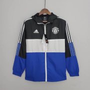 22-23 Manchester United Black&White&Blue All Weather Windrunner Soccer Football Jacket Top Man