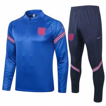 2020/21 England Blue Half Zip Mens Soccer Training Suit(Jacket + Pants) [47012655]