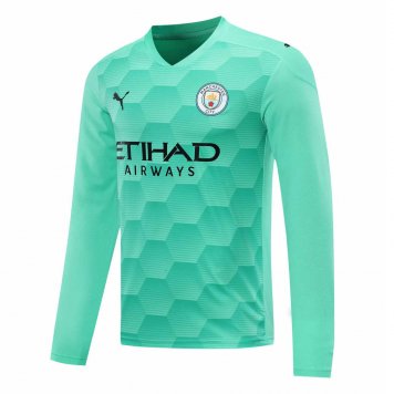 2020/21 Manchester City Goalkeeper Green Long Sleeve Mens Soccer Jersey Replica [2020127168]