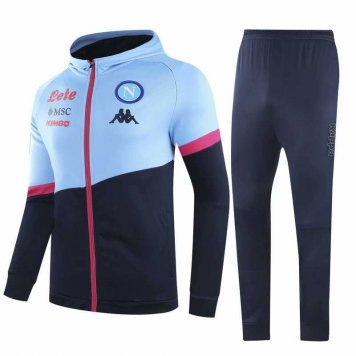 2020/21 Napoli Blue Mens Hoodie Soccer Training Suit(Jacket + Pants) [2020127219]