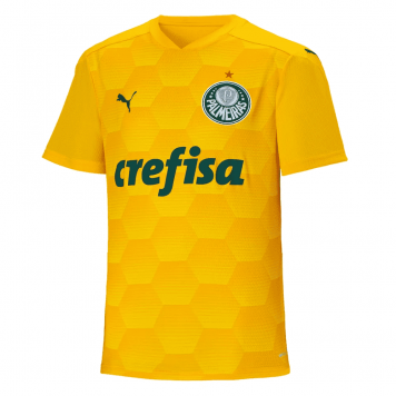 2020/21 SE Palmeiras Goalkeeper Yellow Mens Soccer Jersey Replica [18412480]