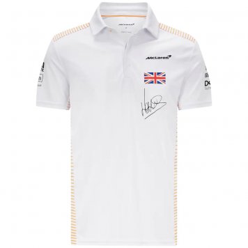 McLaren Lando Norris F1 Team Polo Jersey White Mens 2021 [20210720126]