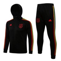 Ajax Soccer Training Suit Jacket + Pants Replica Hoodie Black Mens 2021/22