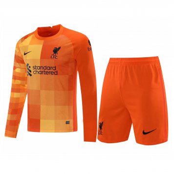 Liverpool Soccer Jersey + Short Replica Goalkeeper Orange Long Sleeve Mens 2021/22 [20210720120]