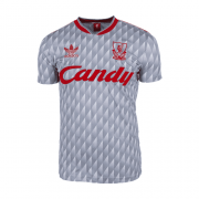 Liverpool 1989-91 Retro Away Gray Men Soccer Football Kit