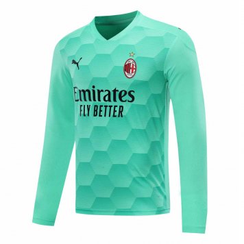 2020/21 AC Milan Goalkeeper Green Long Sleeve Mens Soccer Jersey Replica [2020127171]