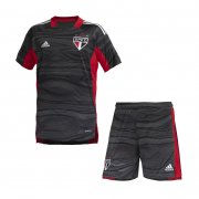 21-22 Sao Paulo FC Black Goalkeeper Soccer Football Shirt + Short Kid