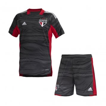 2021/22 Sao Paulo FC Black Goalkeeper Soccer Jersey Replica + Short Kids [20210614128]