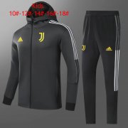 21-22 Juventus Hoodie Black Soccer Football Training Kit (Jacket + Pants) Youth