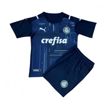 2021/22 Palmeiras Goalkeepr Navy Soccer Kit (Jersey + Shorts) Kids [2020127965]