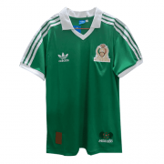 Mexico 1986 World Cup Retro Home Green Men Soccer Football Kit