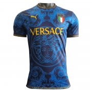 2022 Italy x Versace Special Edition Blue Soccer Football Kit Man #Match