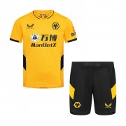 21-22 Wolverhampton Home Youth Soccer Football Kit (Shirt + Short)