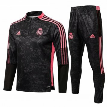 Real Madrid Soccer Training Suit Black - Pink Mens 2021/22 [20210720127]