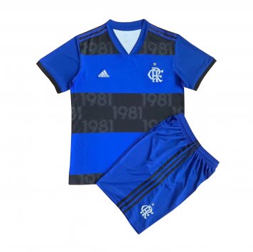 2021/22 Flamengo Blue Soccer Jersey Replica + Short Kids [20210614120]