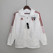 22-23 Sao Paulo FC White All Weather Windrunner Soccer Football Jacket Top Man