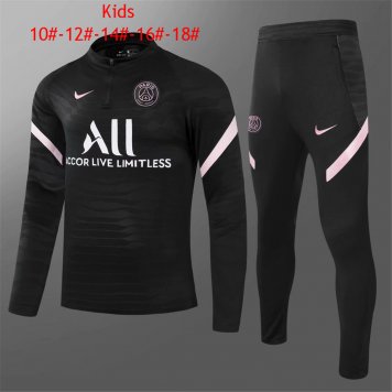 2021/22 PSG Black Soccer Training Suit(SweatJersey + Pants) Kids [2021060087]