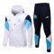Olympique Marseille Soccer Training Suit Jacket + Pants Hoodie White Mens 2021/22