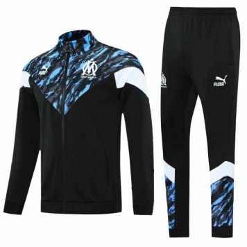2021/22 Olympique Marseille Black Soccer Training Suit(Jacket + Pants) Mens [2020128034]