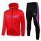 2021/22 PSG x Jordan Hoodie Red Soccer Training Suit (Jacket + Pants) Mens