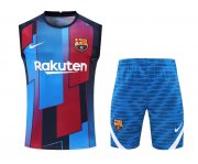 22-23 Barcelona Blue Soccer Football Training Kit (Singlet + Short) Man