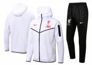 22-23 Liverpool Hoodie White Soccer Football Training Kit (Jacket + Pants) Man