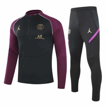 2020/21 PSG x Jordan Black - Purple Mens Soccer Training Suit [2020127595]