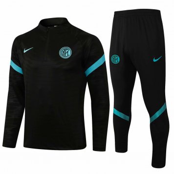 Inter Milan 2021/22 Black Soccer Training Suit Mens [20210705055]