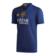20-21 Boca Juniors Fourth Away Blue Soccer Football Kit Man