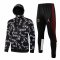 2021/22 PSG x Jordan Hoodie Black Soccer Training Suit (Jacket + Pants) Mens