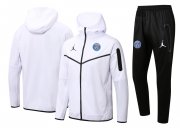 22-23 PSG Hoodie White Soccer Football Training Kit (Jacket + Pants) Man
