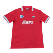 88/89 Napoli Third Away Red Retro Soccer Football Kit Men