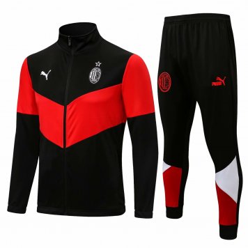 AC Milan Soccer Training Suit Jacket + Pants Black Mens 2021/22 [20210720068]