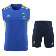 22-23 Juventus Blue Soccer Football Training Kit (Singlet + Shorts) Man